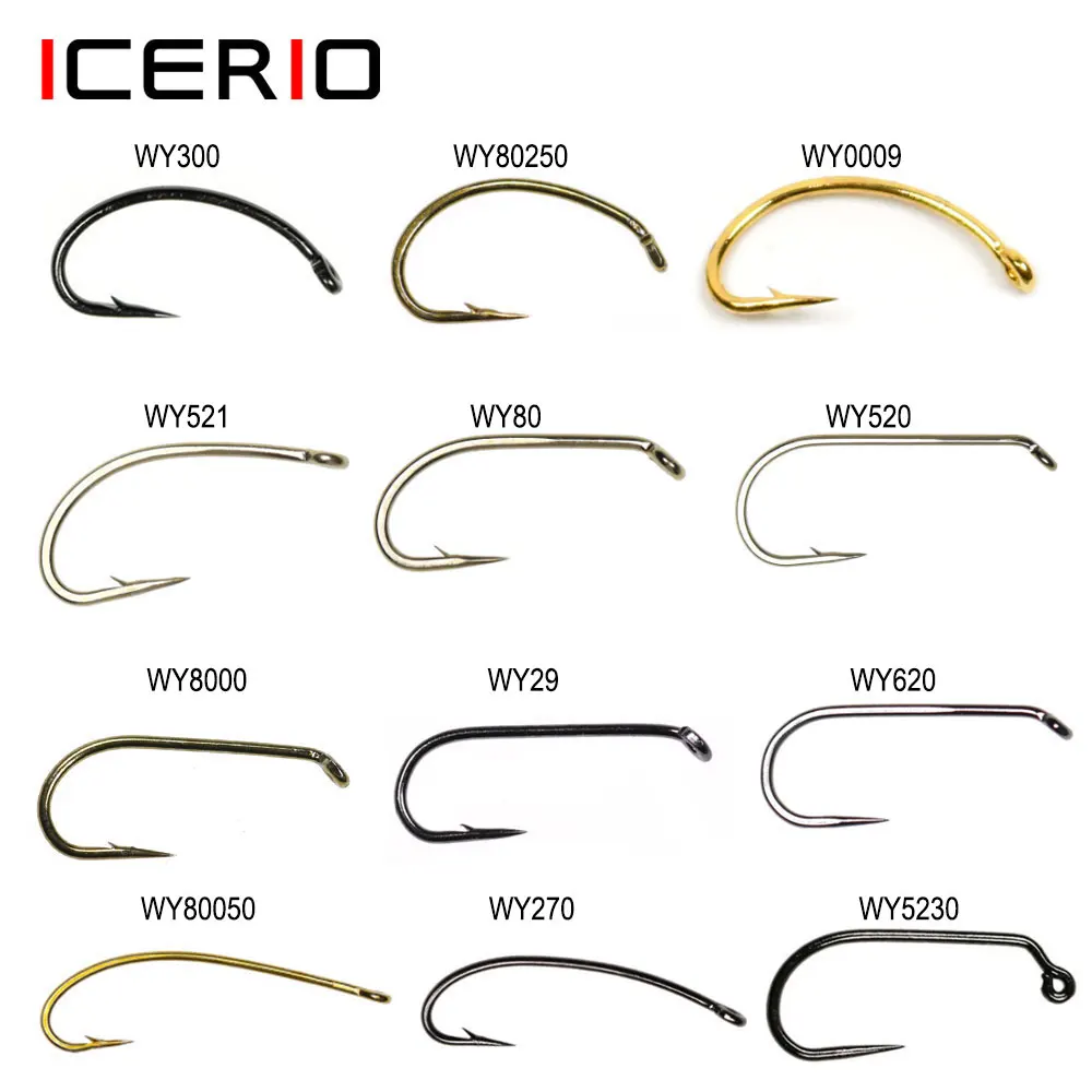 ICERIO 100PCS Classic Barb & Barbless Fishing Fly Hook Dry Fly Wet Fly Jig  Nymph Shrimps Nymph Caddis Streamer Fly Tying Hook – Gone Fishn