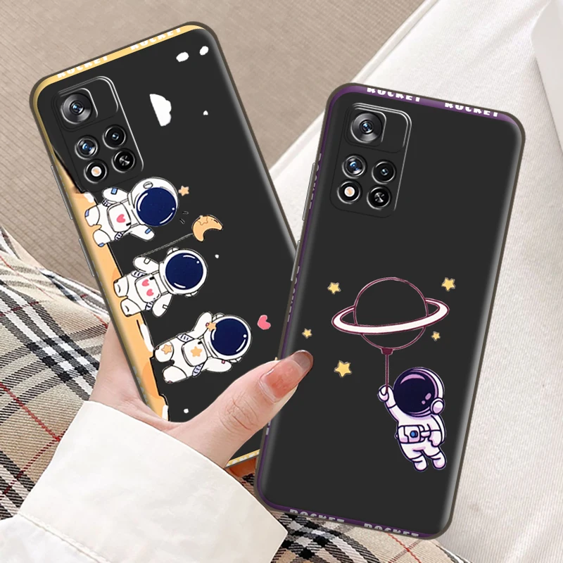 

Lovely Astronaut Phone Case For Xiaomi 11T Pro Redmi Note 10 9 Pro 5G 9S 10S POCO F3 X3 M3 GT Pro X3 NFC Coque Funda