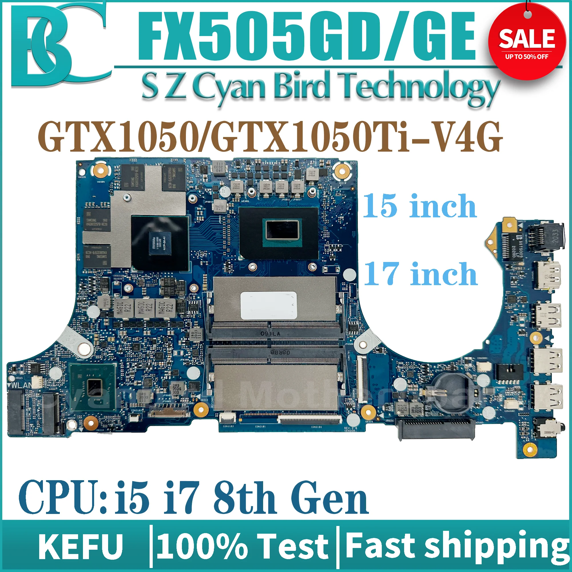 

Mainboard FX86F For ASUS FX505GD FX505GE FX705GD FX705GE FX505G MW505G PX505G MW705G PX705G Laptop Motherboard i5 i7 8th Gen