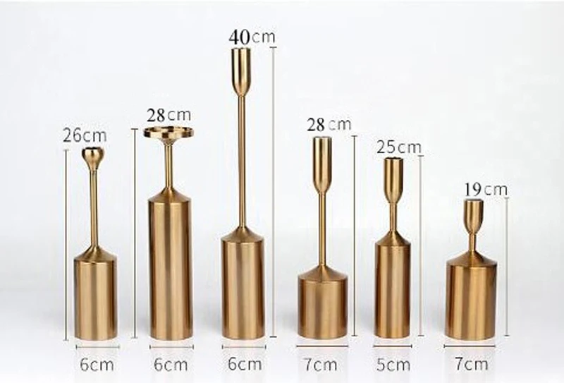 Блестящие металлические подсвечники бронзового цвета для вечеринки подсвечник
