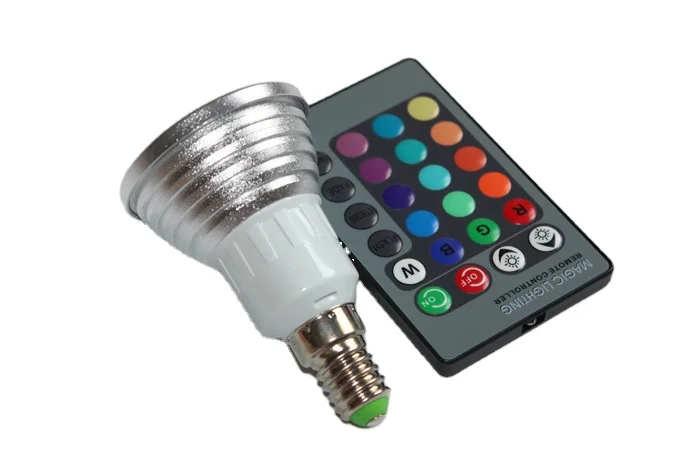 

RGB LED lamps 16 Color Change bulb E14 3W Spotlight AC 85V 110V 220V 265V for Home Party Decoration light with IR Remote 1pcs