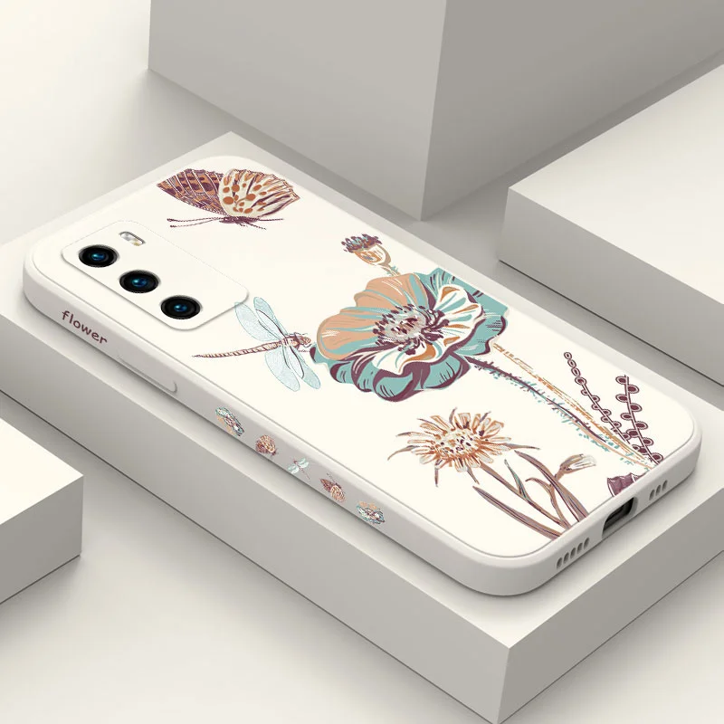 

Dragonfly Lotus Phone Case For Huawei P40 P50 P30 P20 Pro Lite Nova 10 10SE 9 9SE Mate 50 50E 40 30 20 Pro Lite Cover