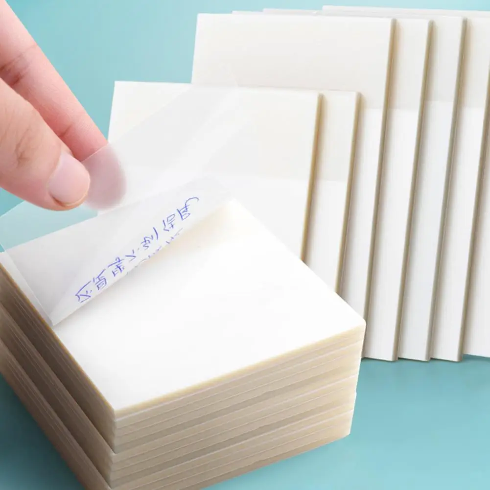 

100 Sheets Useful Sticky Paper Clear Compact Memo Paper Recording Notes Paper for Classroom Sticky Notes