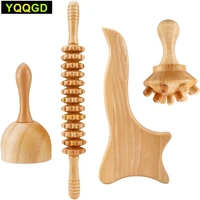 wooden lymphatic drainage massager wood cup massage roller stick contouring board anti cellulite body shaping wood therapy tools