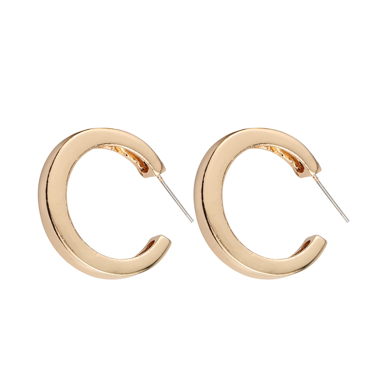 

CARTER LISA Vintage Metal C-Shaped Earings Irregular Geometric 14K Gold Plating Hoop Earrings for Women Ear Jewelry