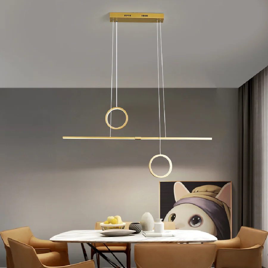 

Минималистичная подвесная светодиодная Люстра для столовой, кухни, бара, 85-265 В переменного тока, алюминиевая Подвесная лампа, современная л...
