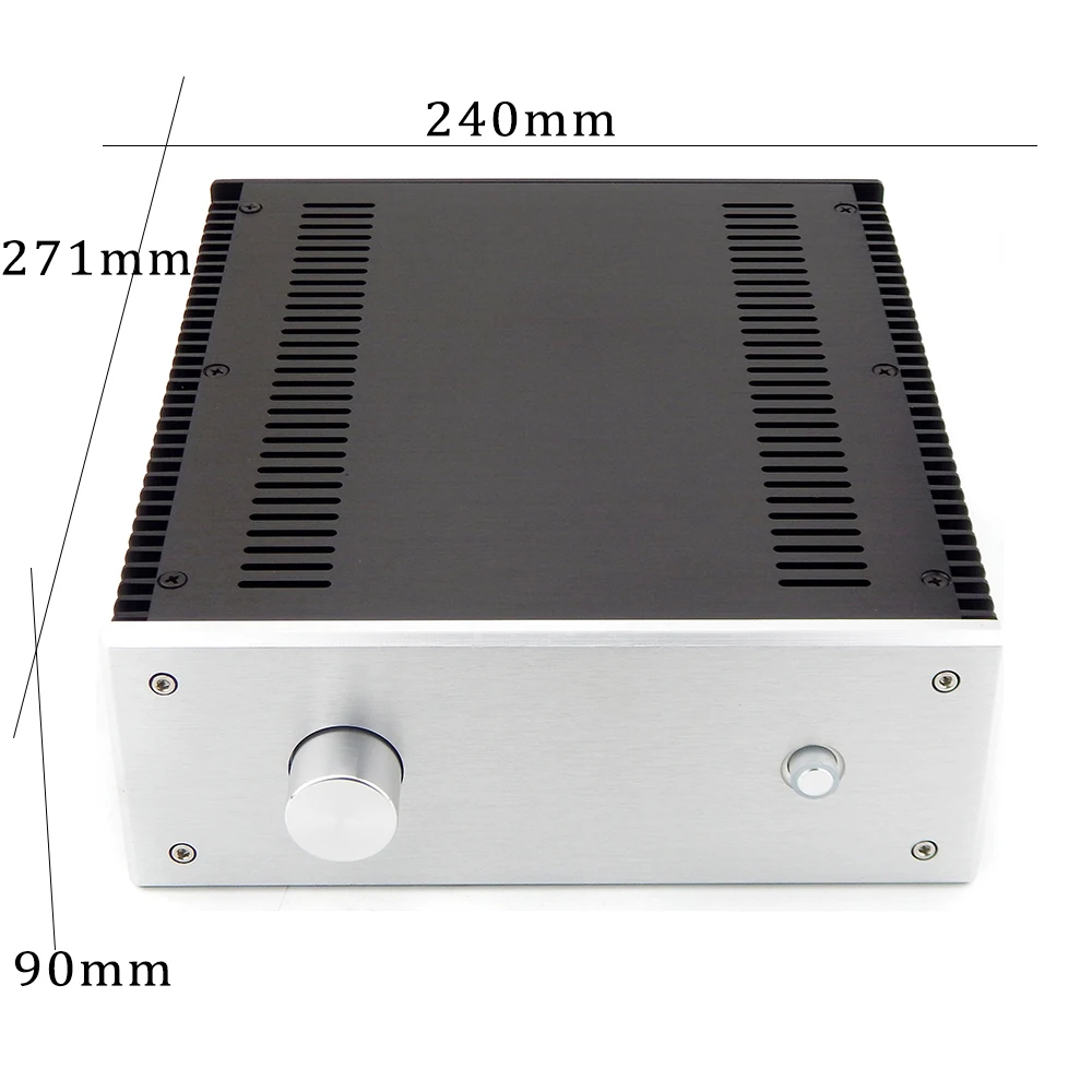 Фото Алюминиевый Чехол для Hi-Fi аудио усилителя, предусилитель шасси PSU, профессиональное оборудование, корпус 271*240*90 мм №3