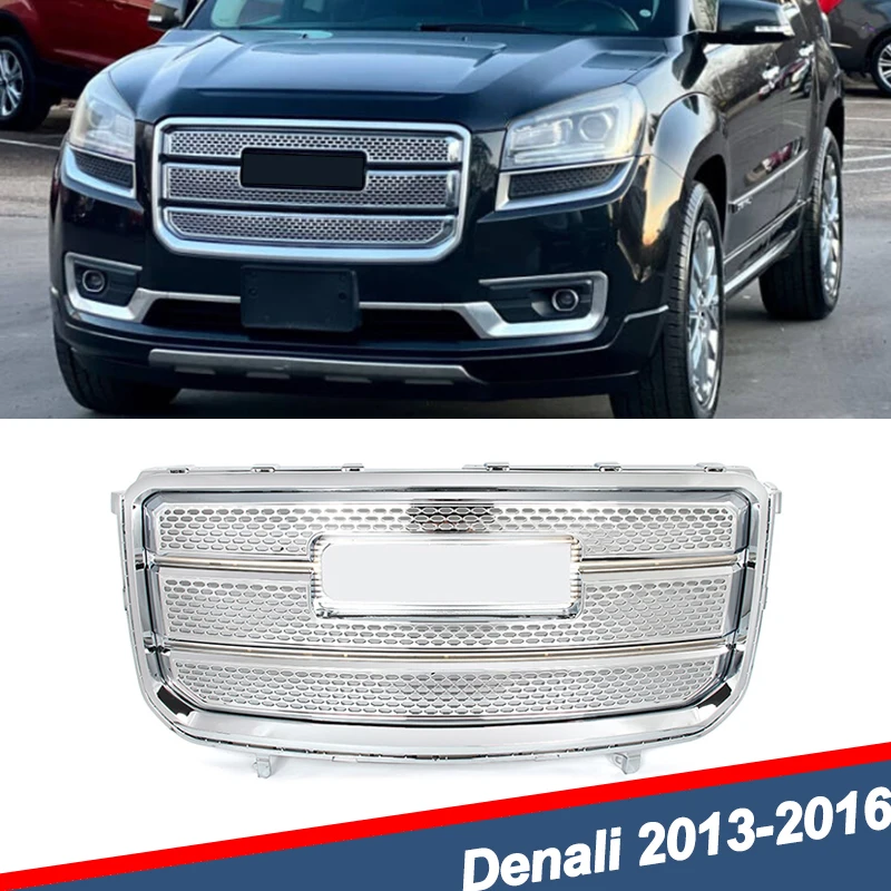 Фото Для GMC Acadia Denali 2013 2014 2015 2016, передний бампер, верхняя решетка в сборе, сотовая решетка радиатора, хром 22814532 №1