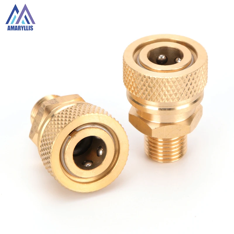 

8mm Air Refilling Coupler Sockets Copper Fittings PCP Paintball Pneumatic 1/8NPT 1/8BSPP M10x1 Thread Male Quick Disconnect 2pcs