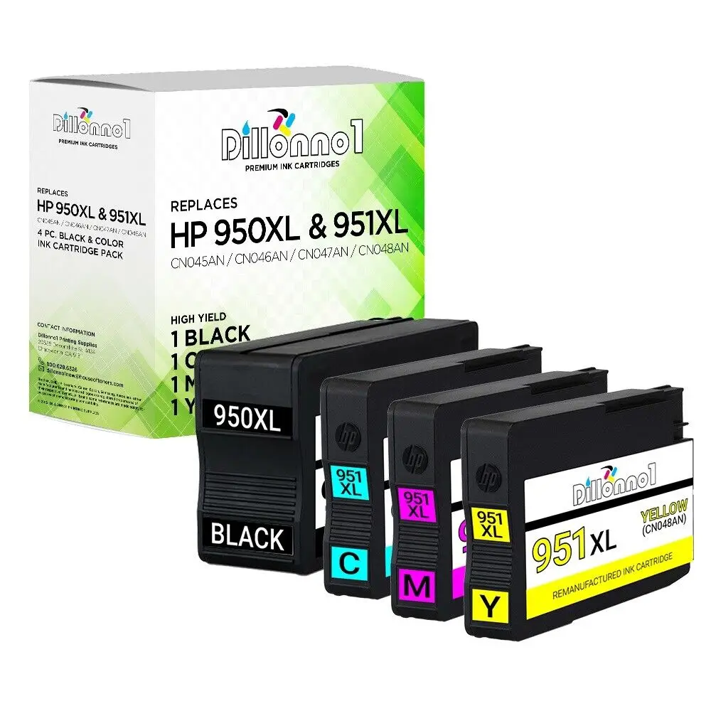 

4PK For HP 950 XL 951 Ink For OfficeJet Pro 8100 8600 251dw 276dw Printer
