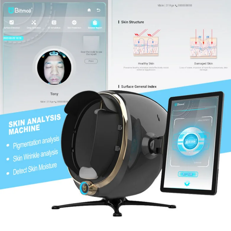 

Skin Diagnosis Bitmoji Max Ai Smart Detector 8 Spectrum Digital Weighing Scale Analysis Machine Facial Scanner Analyzer 3D Visia
