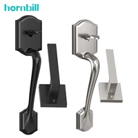 Hornbill Front Door Pull Handle Black Silver Entrance Door Flush Hardware Set For Smart Lock Home Office Interior Knob Parts