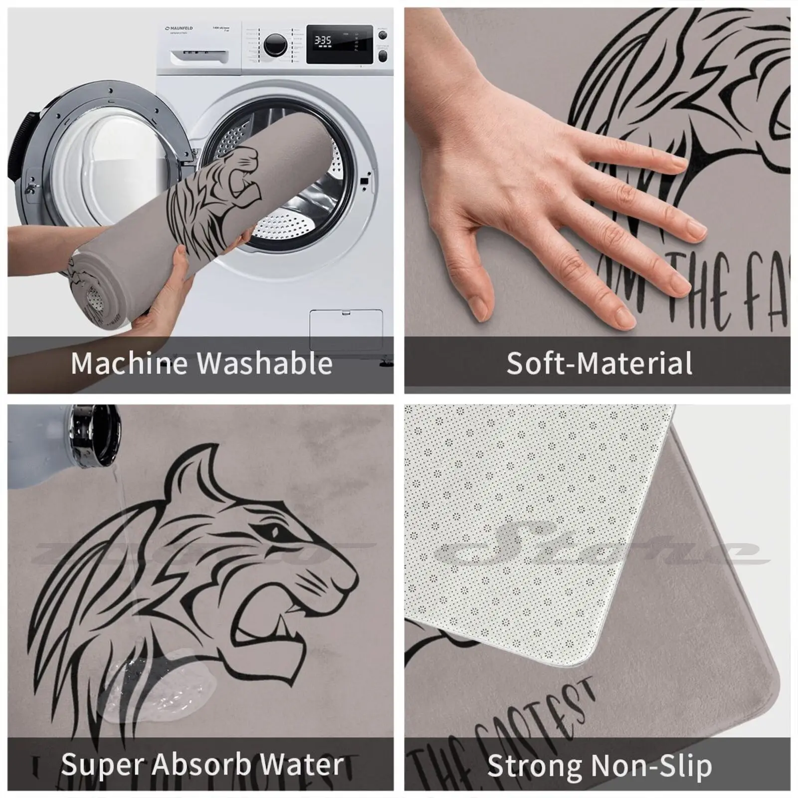 Коврик I Am The Fastest мягкая противоскользящая ковровая дорожка с захватом воды