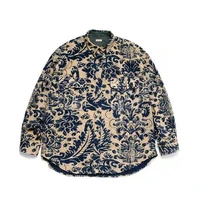 21aw kapital hirata hohiro japanese vintage virgin print loose long sleeved shirt jacket mens and womens khaki coat