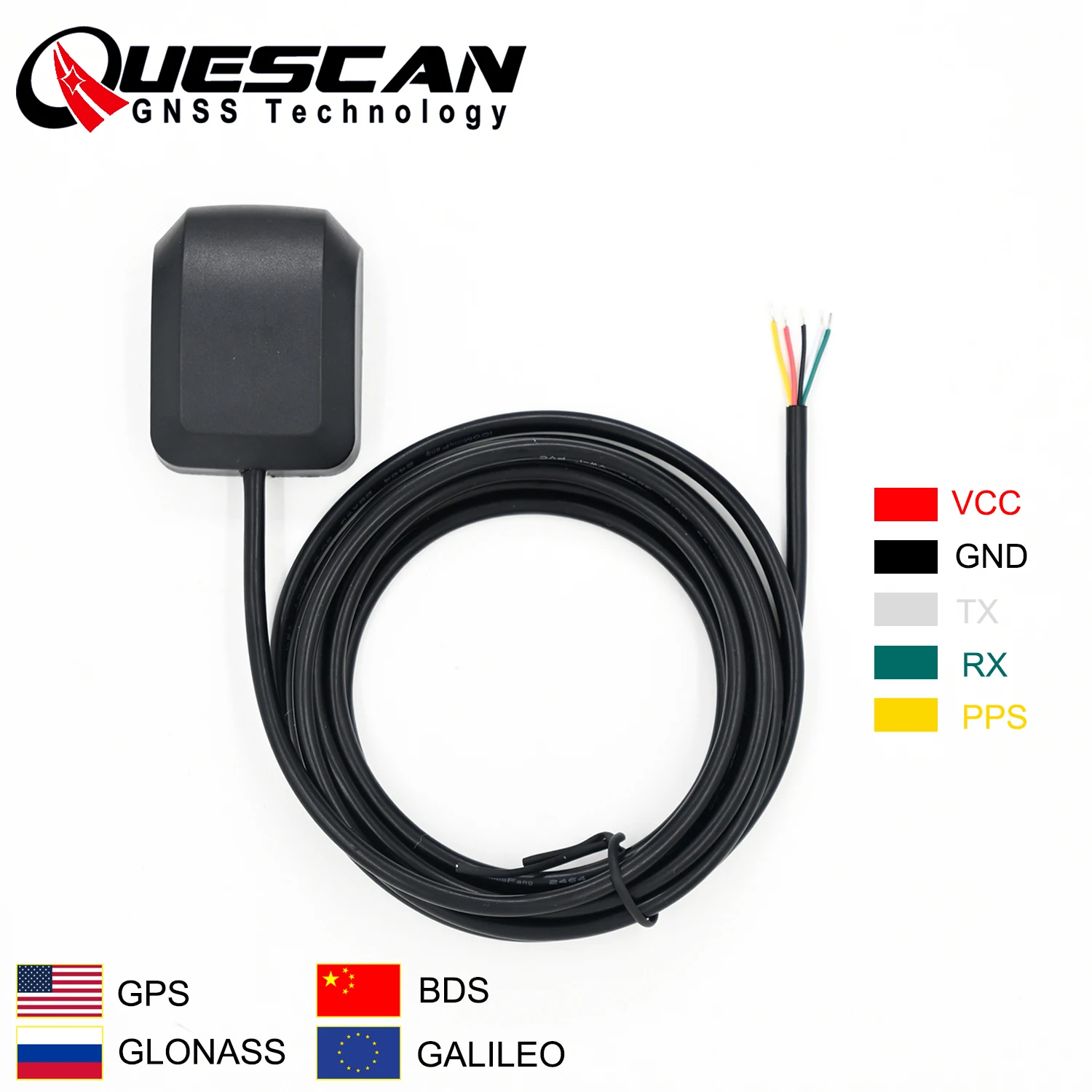 

Quescan 3.3-5V последовательный TTL M10 ГПС ГНСС приемник антенна с 1PPS ГПС ГЛОНАСС Галилео Бэйдоу QZSS SBAS,1-25Hz, UBX NMEA протокол