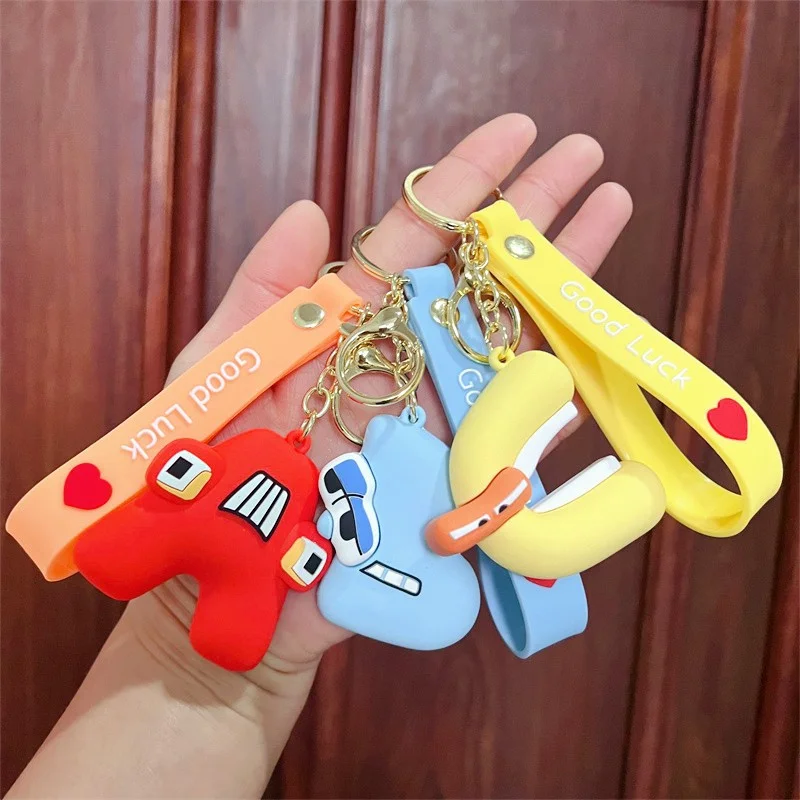 

Cartoon Funny Alphabet Lore Keychain For Girl Boy Figure Toys Cute Alphabet Number Ornament Bag Pendant Key Chain Keyring Gifts