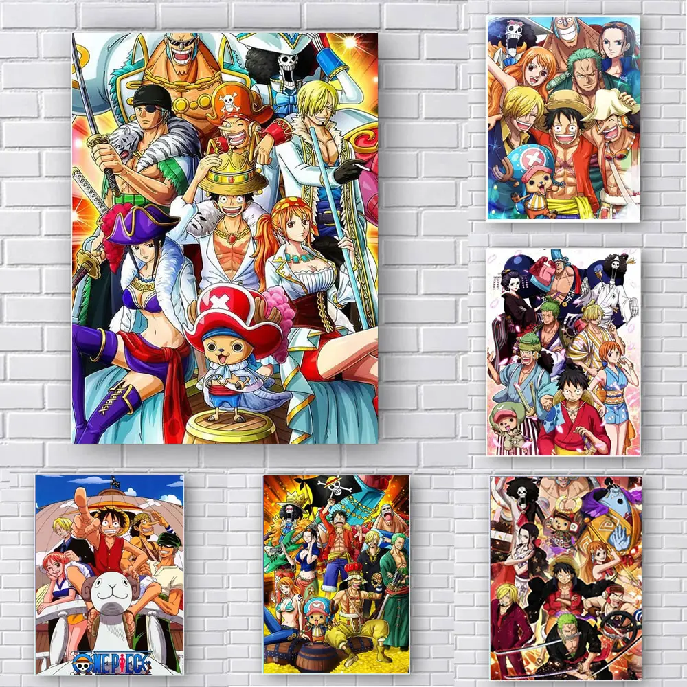 

Canvas Print Painting for One Piece Monkey D Luffy Home Decor Zoro Chopper Posters Pictures Wall Art In Living Room Cuadros