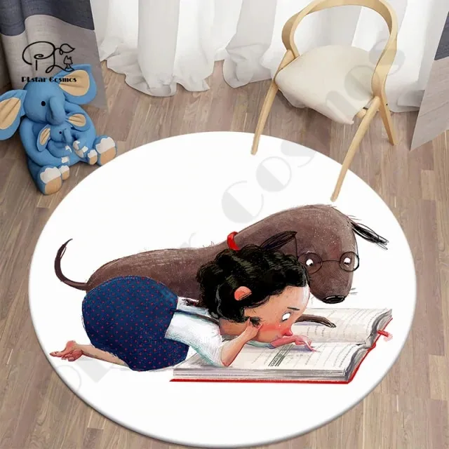 Забавный круглый 3D ковер для собак и домашних животных нескользящий коврик