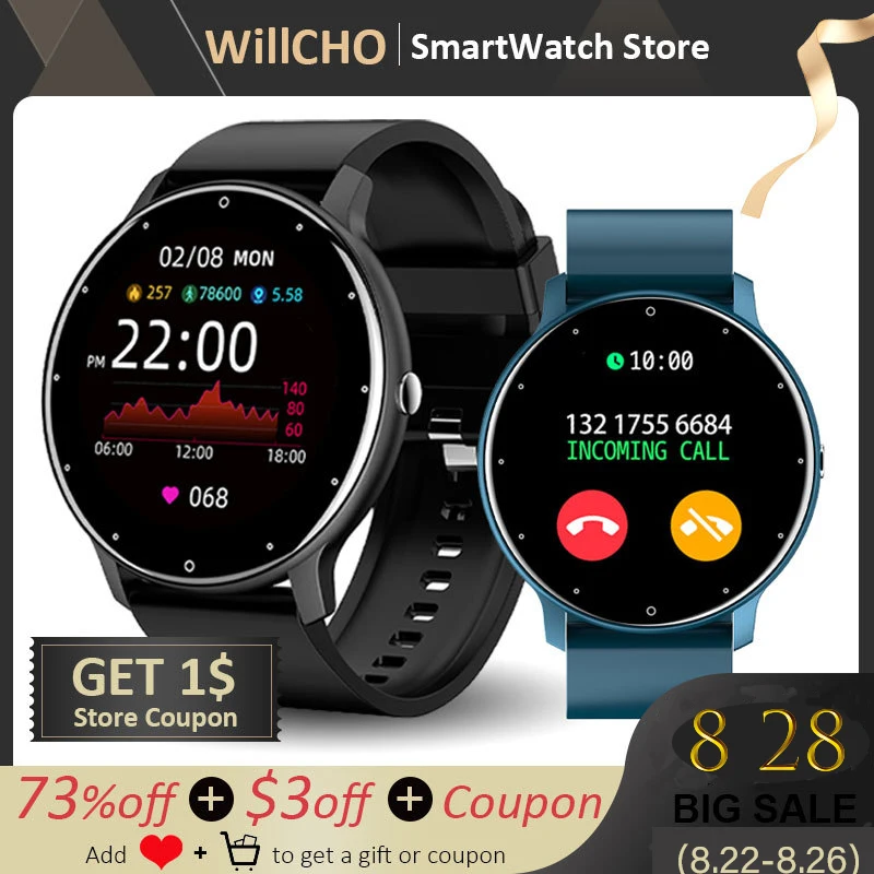 

New Smart Watch Men BT Call Heart Rate Monitor Full Touch Screen Sports Fitness Digital Watches Women for Android Ios Smartwatch