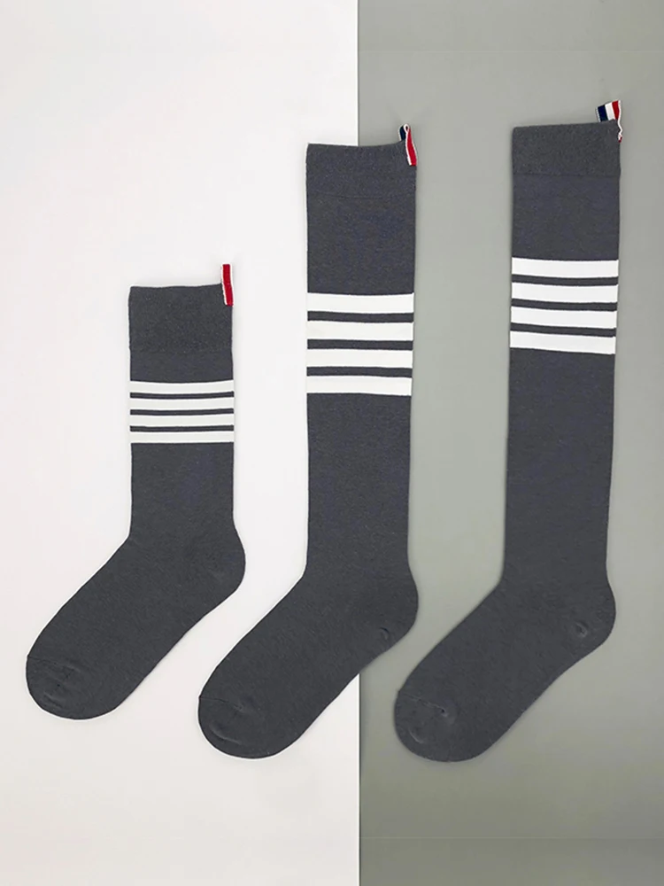 

tb medium tube socks female four-stripe gray Japanese JK over-the-knee socks stockings net red short socks trend college style