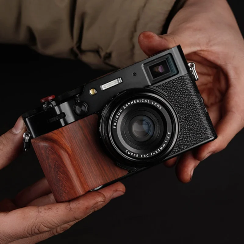 Фото Нескользящая деревянная ручка для камеры для Fujifilm X100VI — деревянная ручка с улучшенной фиксацией №3