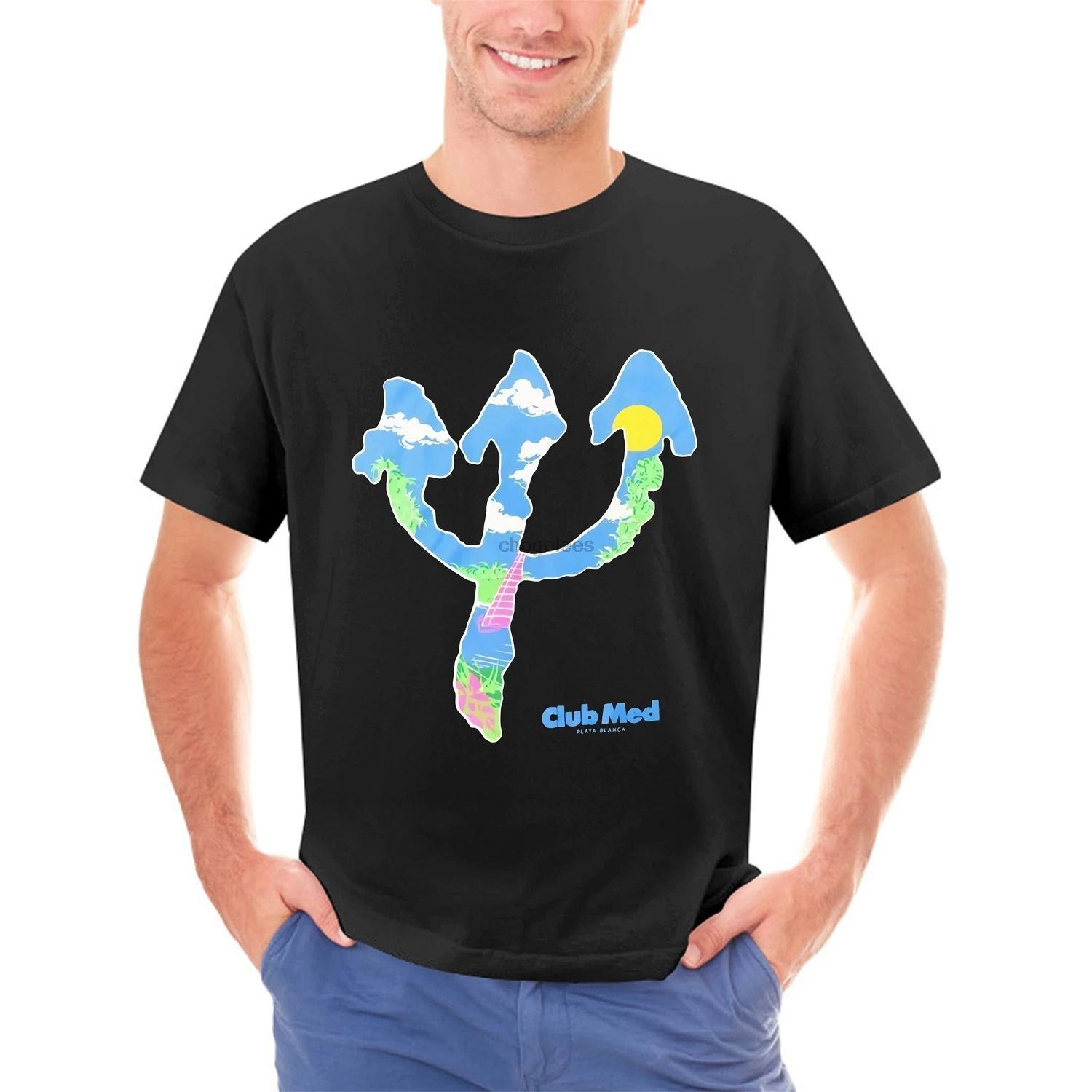 Винтажная футболка Club Med Playa Blanca для взрослых и мужчин рубашка среднего размера