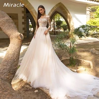 fancy a line wedding dress hot o neck bridal gown lace applique backless dresses beautiful long sleeve sexy vestido de novia