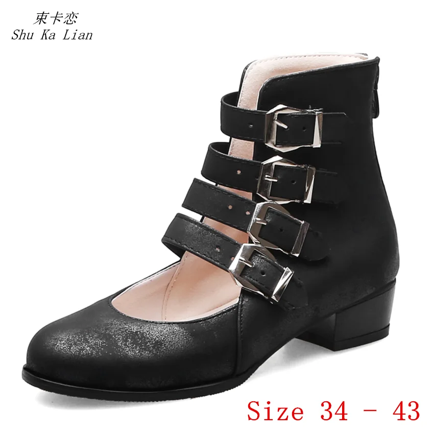 

Low High Heels Gladiator Women Pumps Low Heel Shoes Woman Party Shoes Kitten Heels Plus Size 34 - 40 41 42 43