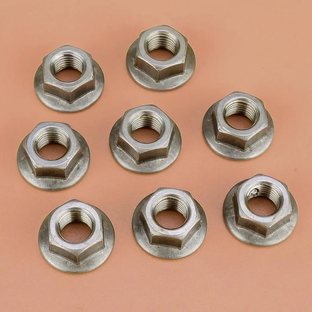 

8pcs/Set M10 x 1.25 Manifold Carbon Steel Hex Serrated Flange Nuts Fit for Toyota Nissan Honda