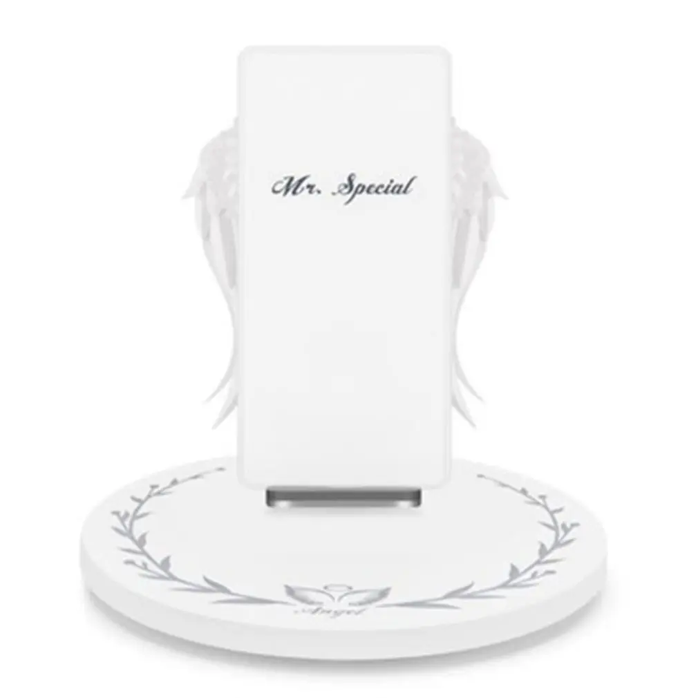 

Creative Angel Wings Wireless Charger QI Wireless Charger 10W Fast Charge Vertical Mobile Phone Wireless Charger