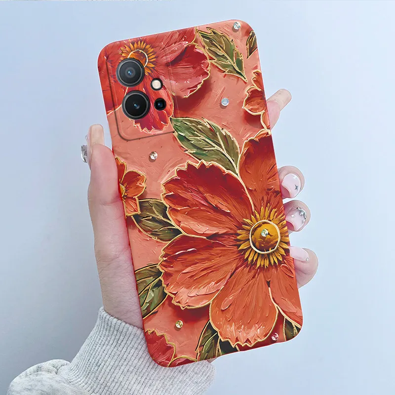 Для Vivo Y55 5G V2127 Чехол Y75 V2142 Прекрасный чехол Labubu Cat Мягкий силиконовый для телефона