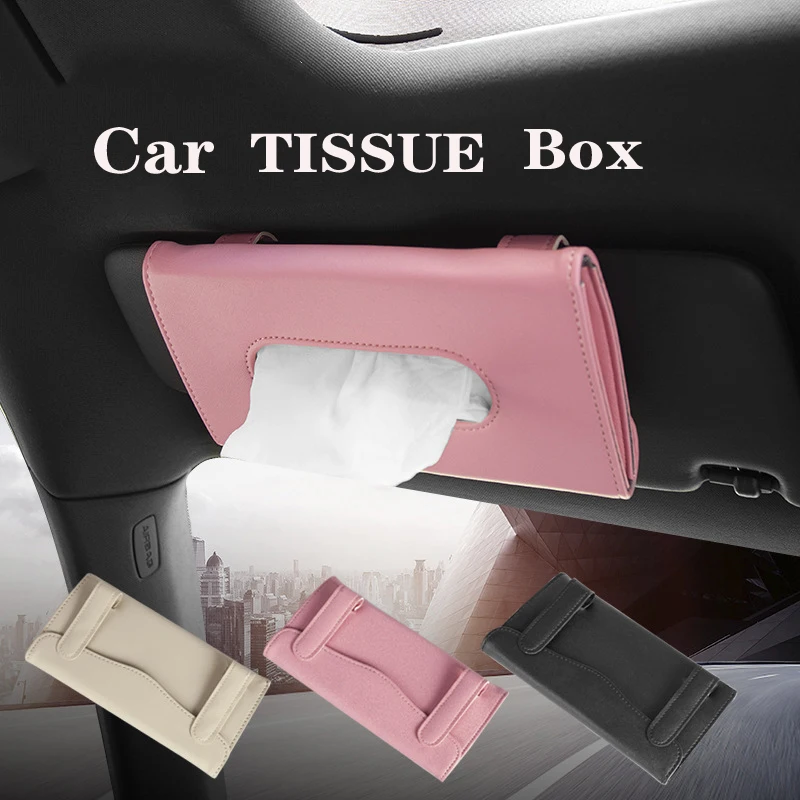 

1 Pcs Car Tissue Box Towel Sets Car Sun Tissue Box Holder for Car Accessories Auto Interior Storage Decoration Box