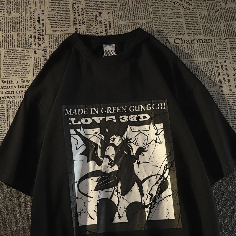 

Women's T-shirt Vintage Anime Girl Kawaii Graphic Tee Shirts Hip Hop Tshirt Oversized T Shirt Women Short Sleeve Summer Tops
