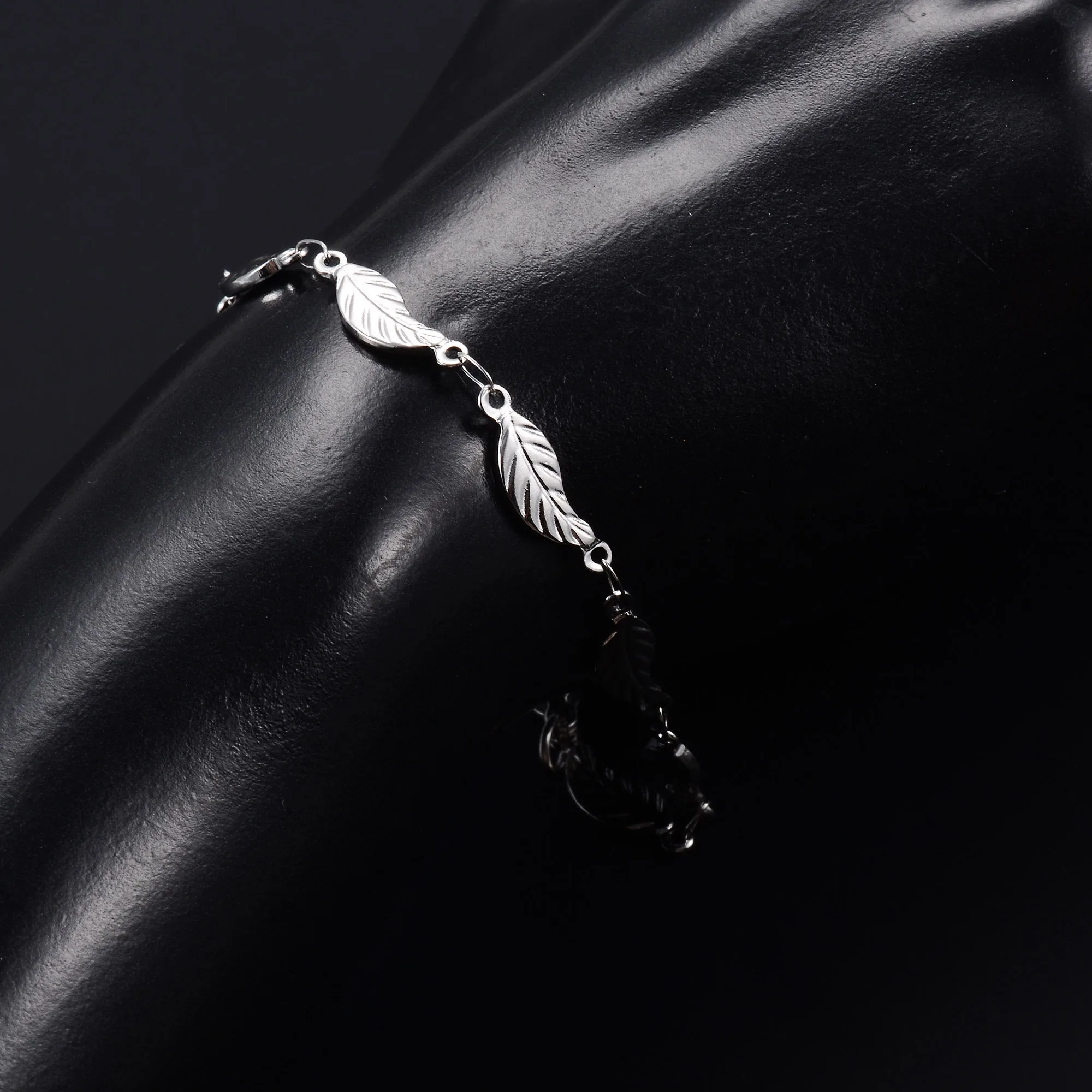 4 8 мм уникальный браслет-цепочка из нержавеющей стали с листьями для женщин