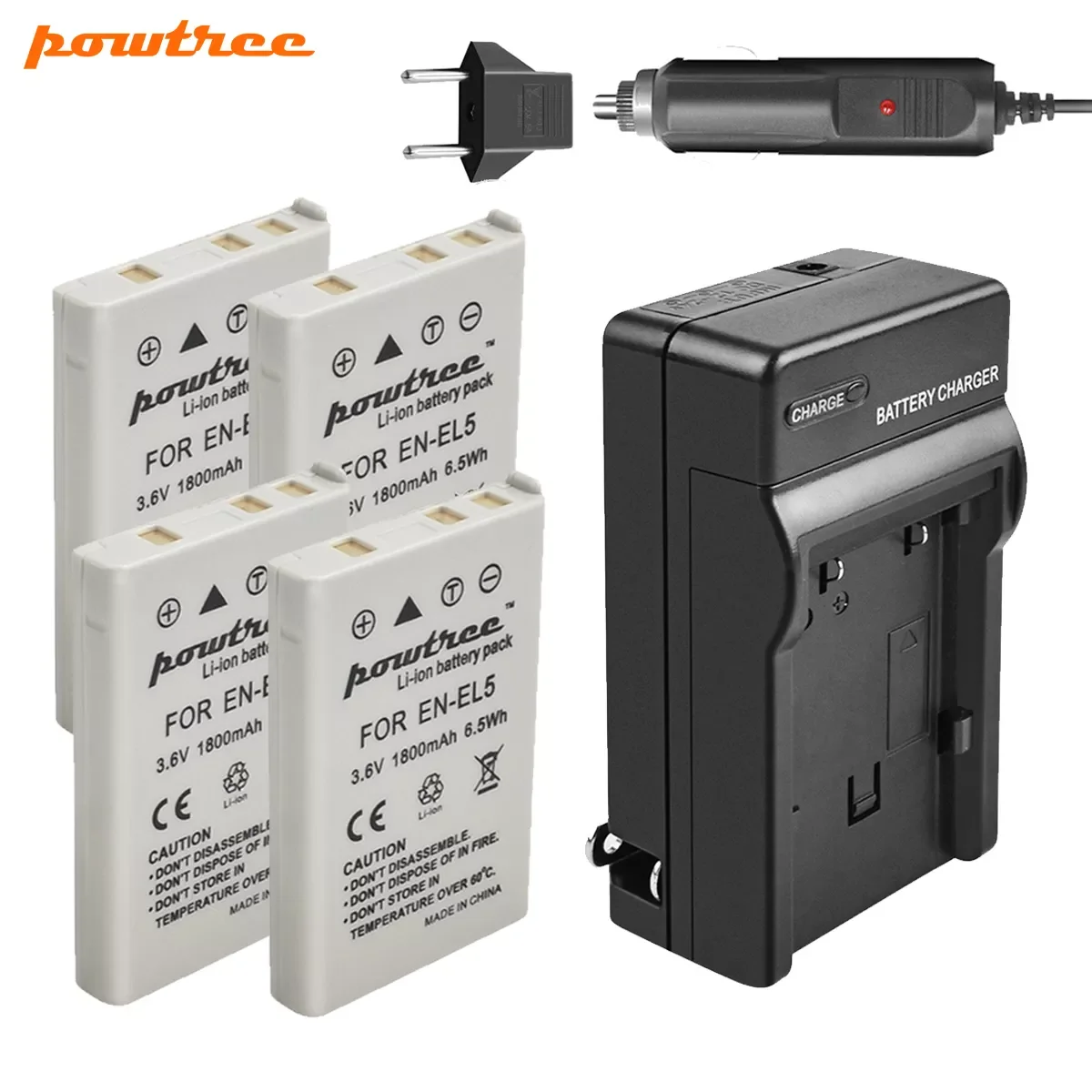 

Powtree 1800mAh EN-EL5 Digital Camera Battery+Charger For Nikon Coolpix P4 P80 P90 P100 P500 P510 P520 P530 P5000 P5100 L10