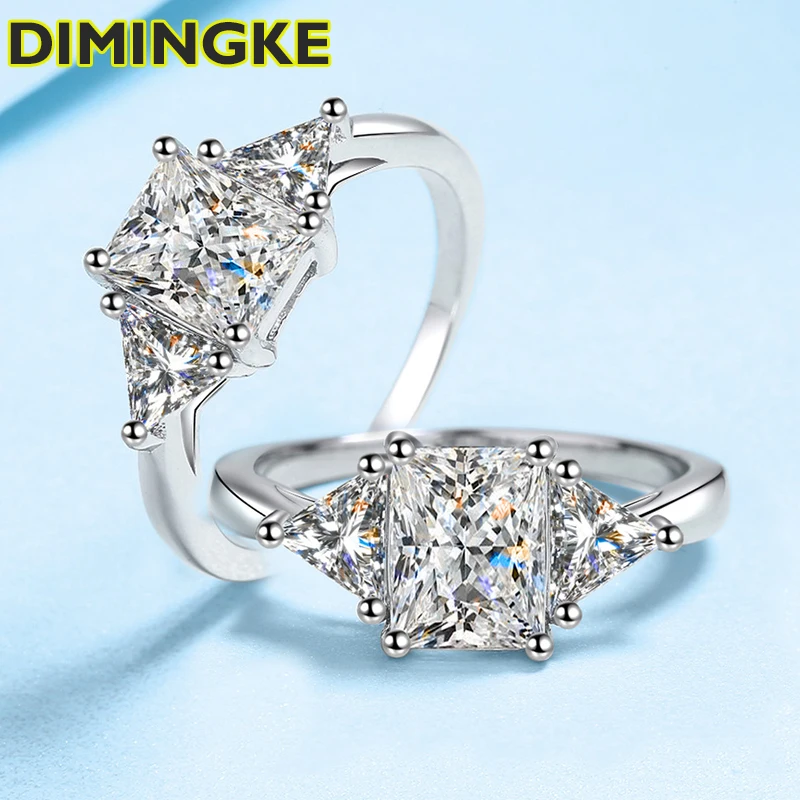 

Прямоугольное кольцо с муассанитом, 3 карата, с сертификатом