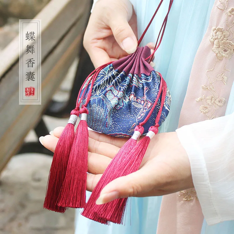 

Omamori Cross Stitch Butterfly Dance Sachet Embroidery Protective Talisman Needlework Stitching Jewelry Christmas Home Pendant