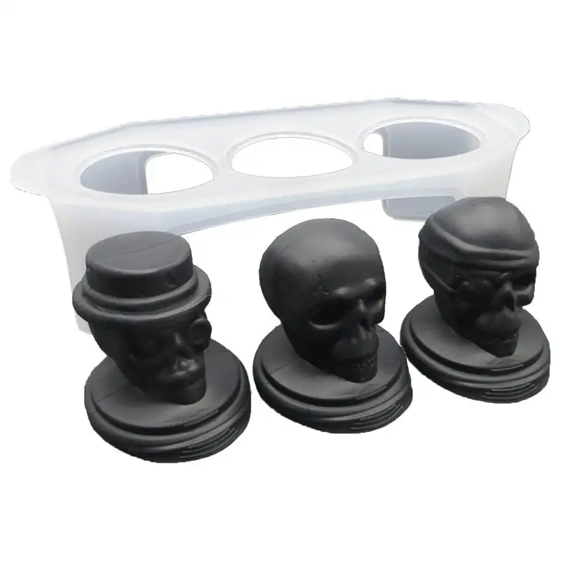 

3D Skull Silicone Mold Ice Cube Maker Mold Ice Ball Mold Ice Cube Tray Ice Making Mold Skull Shape Ice Cube Maker For Whiskey
