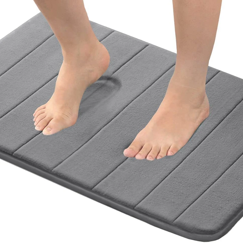 

Bathroom Non-slip Thickened Memory Foam Floor Mats Home Bath Mat Coral Fleece Bathroom Carpet Washable Rug Toilet Floor Mat