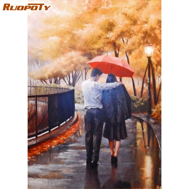 

RUOPOTY 60x75cm Frame Painting By Numbers DIY Gift For Adults Couples Figure Paint By Number Kits Handmade Home Decors Artwork