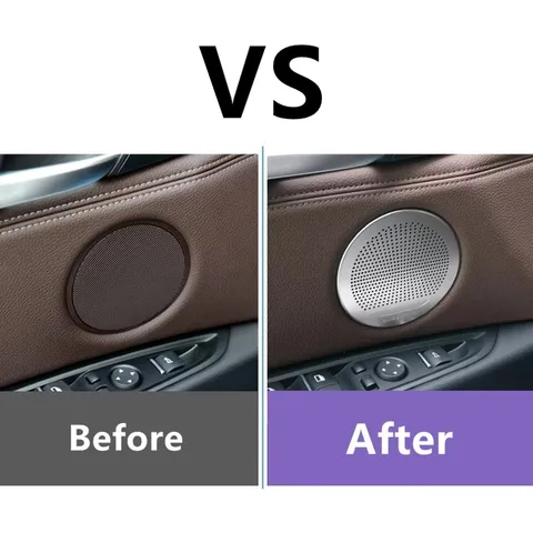 Для BMW X5 X6 E70 E71 декоративная крышка для автомобильной двери аудио динамика защитная наклейка из нержавеющей стали аксессуары для интерьера