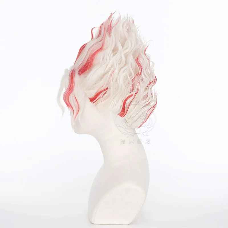 Okarun Ken Takakura парик для косплея аниме Dandadan красные белые с короткими волосами Momo Ayase