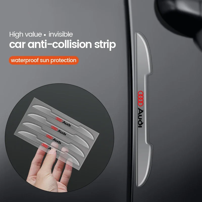 4 шт. защитные наклейки на бампер автомобиля для Audi Sline A3 A4 A5 A6 A7 A8 Q3 Q5 Q7 A8L S6 S7 S3 Q2L Q5L