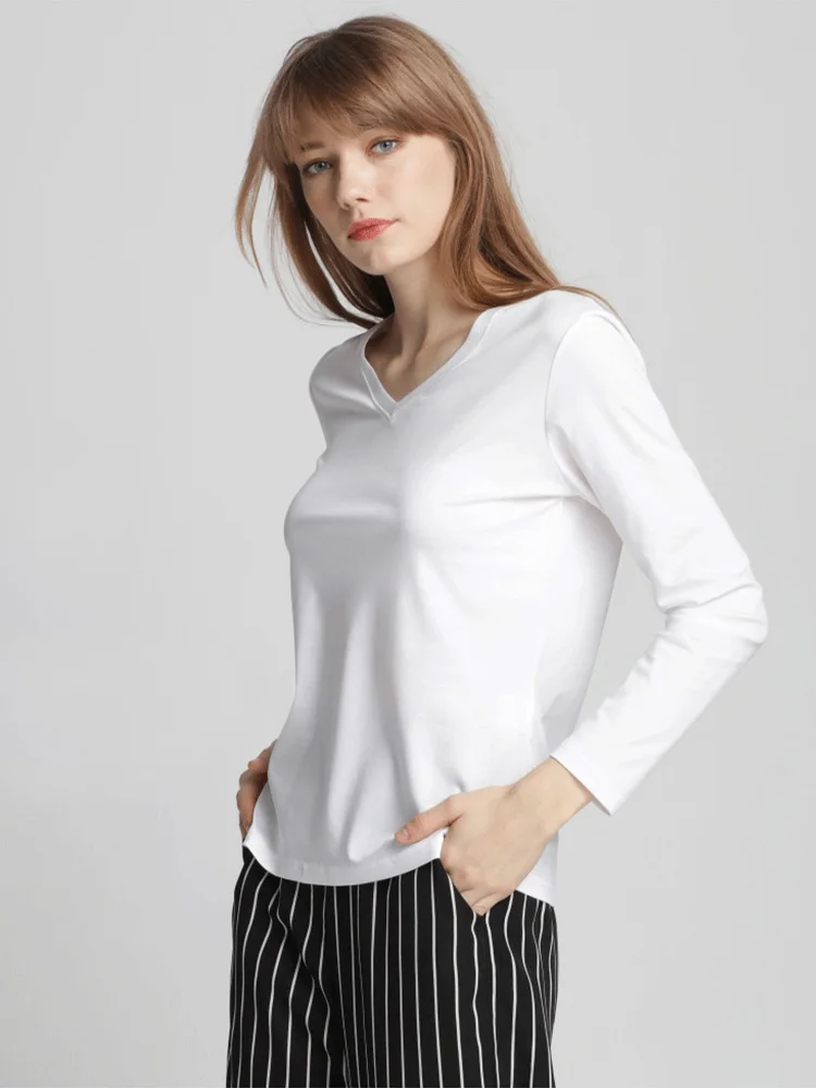 SuyaDream Женская футболка из шелка и хлопка