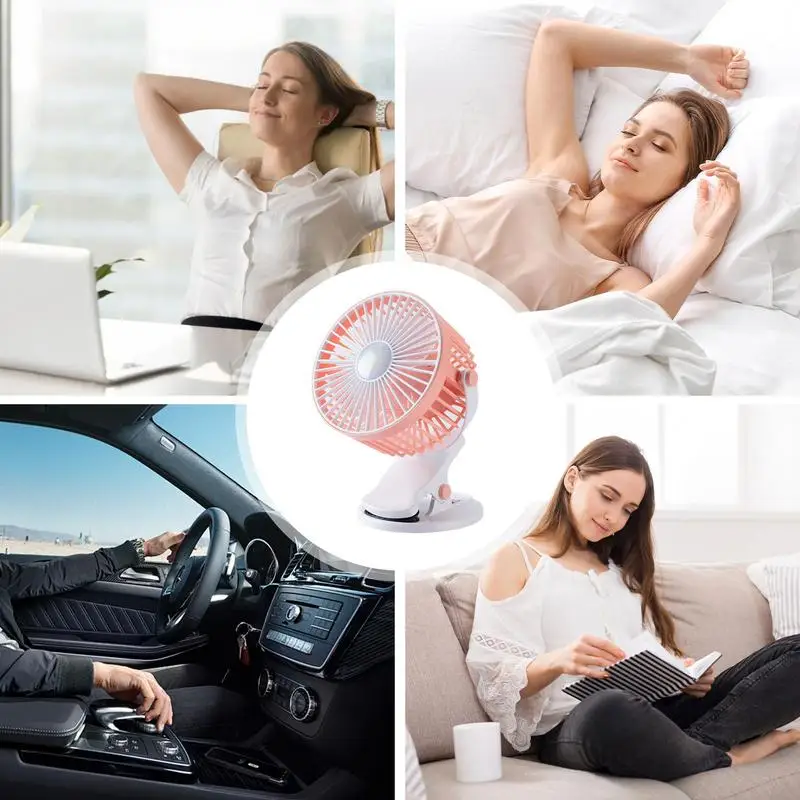 USB Перезаряжаемый Маленький Персональный вентилятор с клипсой для ночного