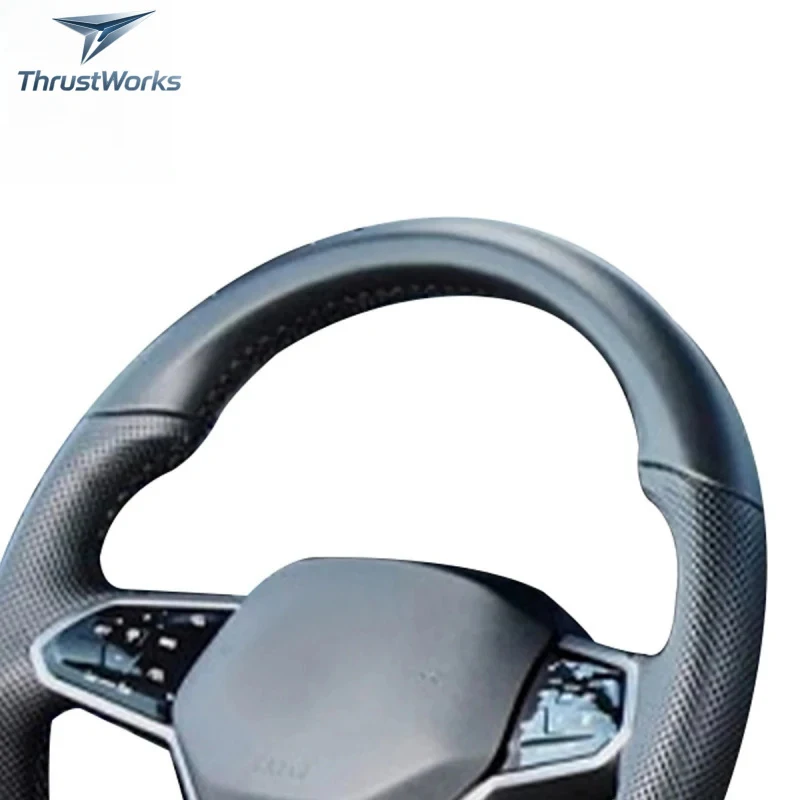 Фото Новый руль ThrustWorks Custom Lenkrad из натуральной кожи для моделей 8R, MK7, MK8, Arteon, Tiguan, Touareg №3