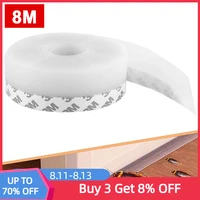 8m silicone door bottom seal strip topper soundproof self adhesive weather stripping tape for windows and shower glass gaps