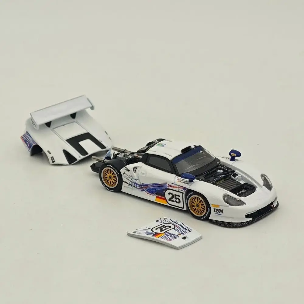 Фото TSD 1:64 911 GT1 24h LeMans 1997 с открывающимся капотом, литая металлическая модель автомобиля, лимитированная коллекция, подарок для хобби-коллекционеров №2