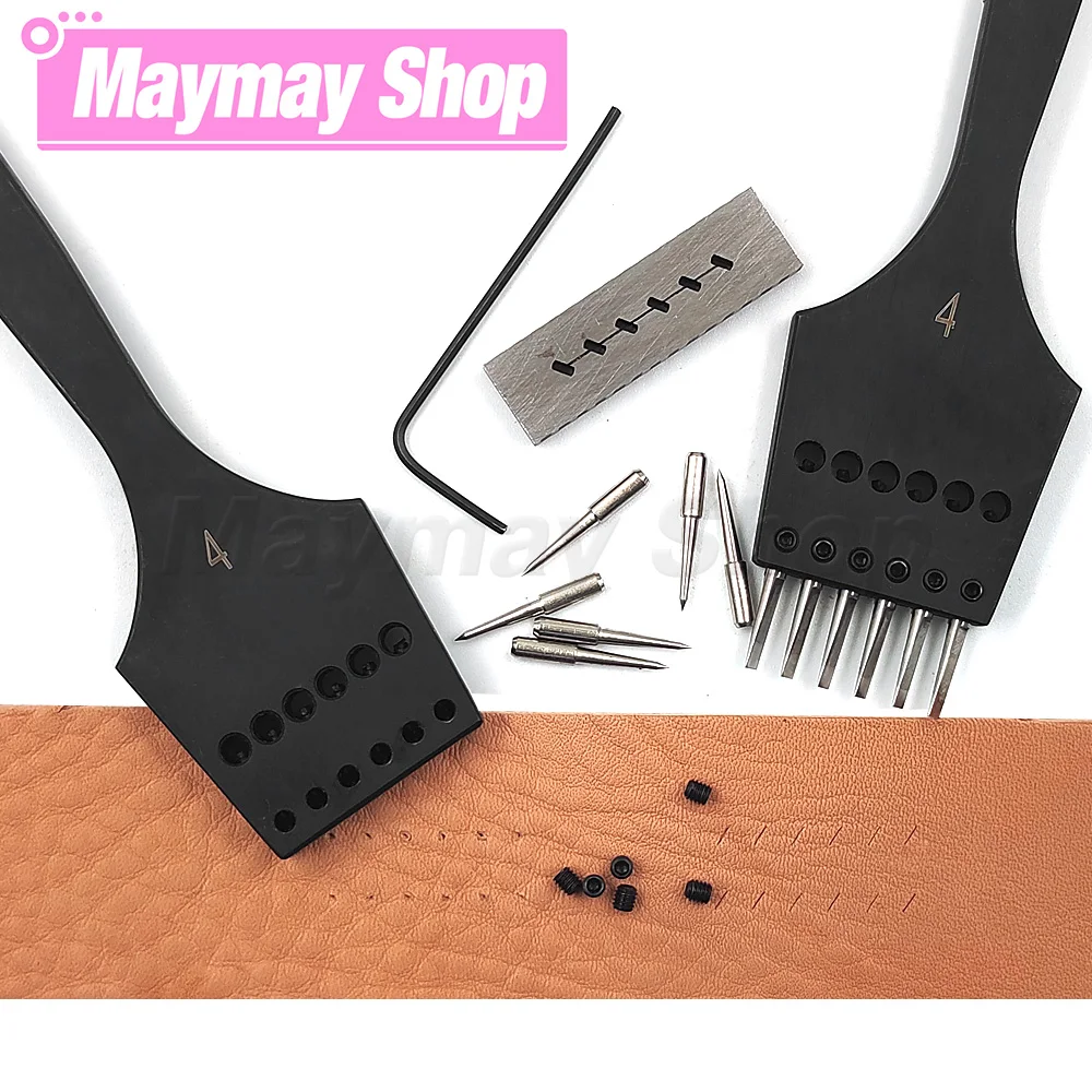 

Removable Sharp Head Chisel Replaceable Bevel Chisel Perforated Pricking Punch Leather Craft DIY Stitching Sewing Tools/Set