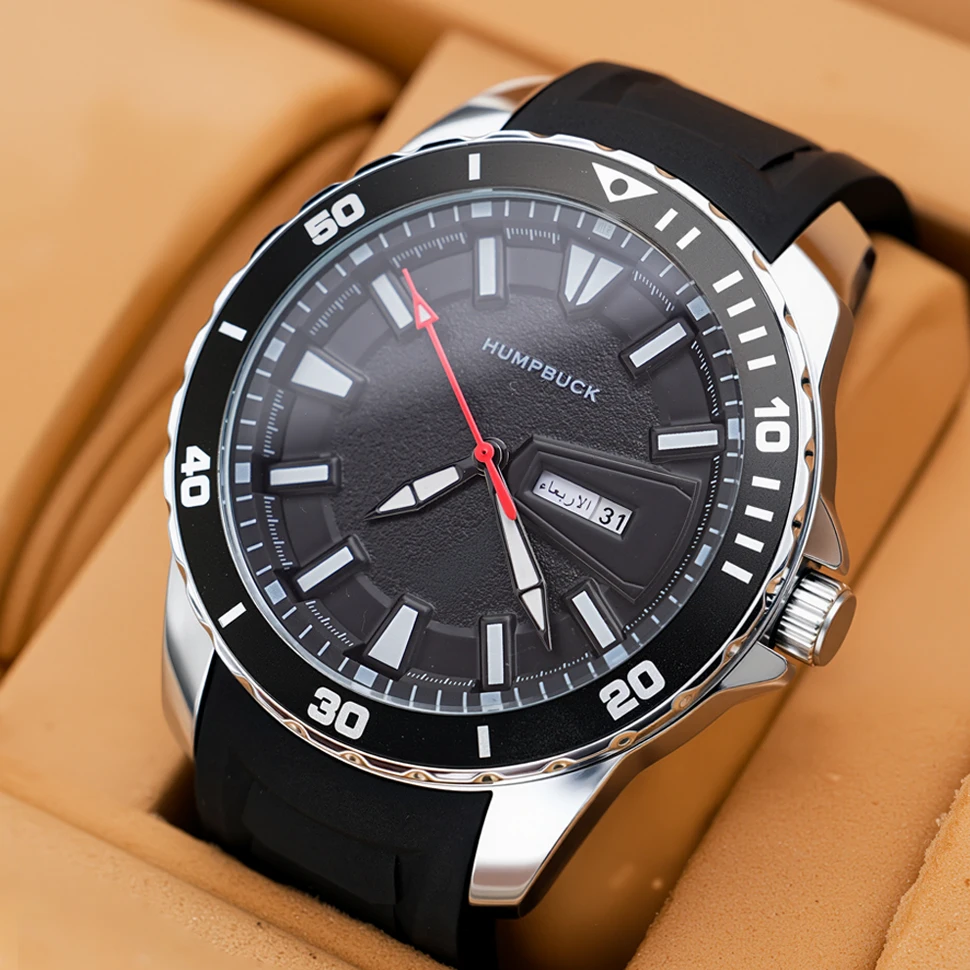 Часы HUMPBUCK водонепроницаемые наручные часы в стиле милитари с большим